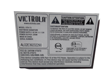 VICTROLA EASTWOOD SIGNATURE RECORD PLAYER | VTA-73-ESP -Free Shipping