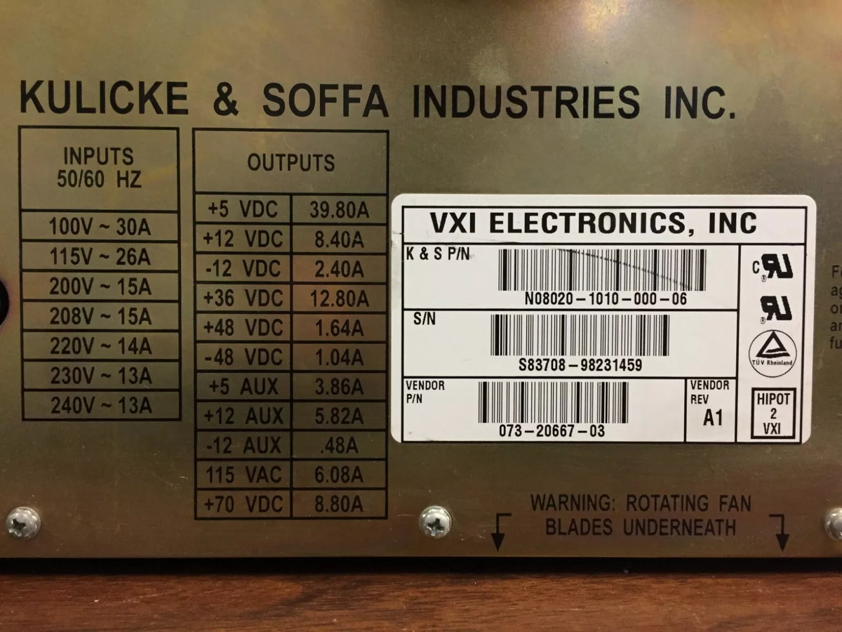 Kulicke & Soffa N08020-1010-000-06 Power Supply Assembly