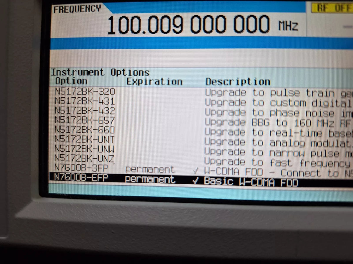 Keysight N5172B 3GHz Signal Generator with Options 1EA 403 503 653 655 UNV (1026)