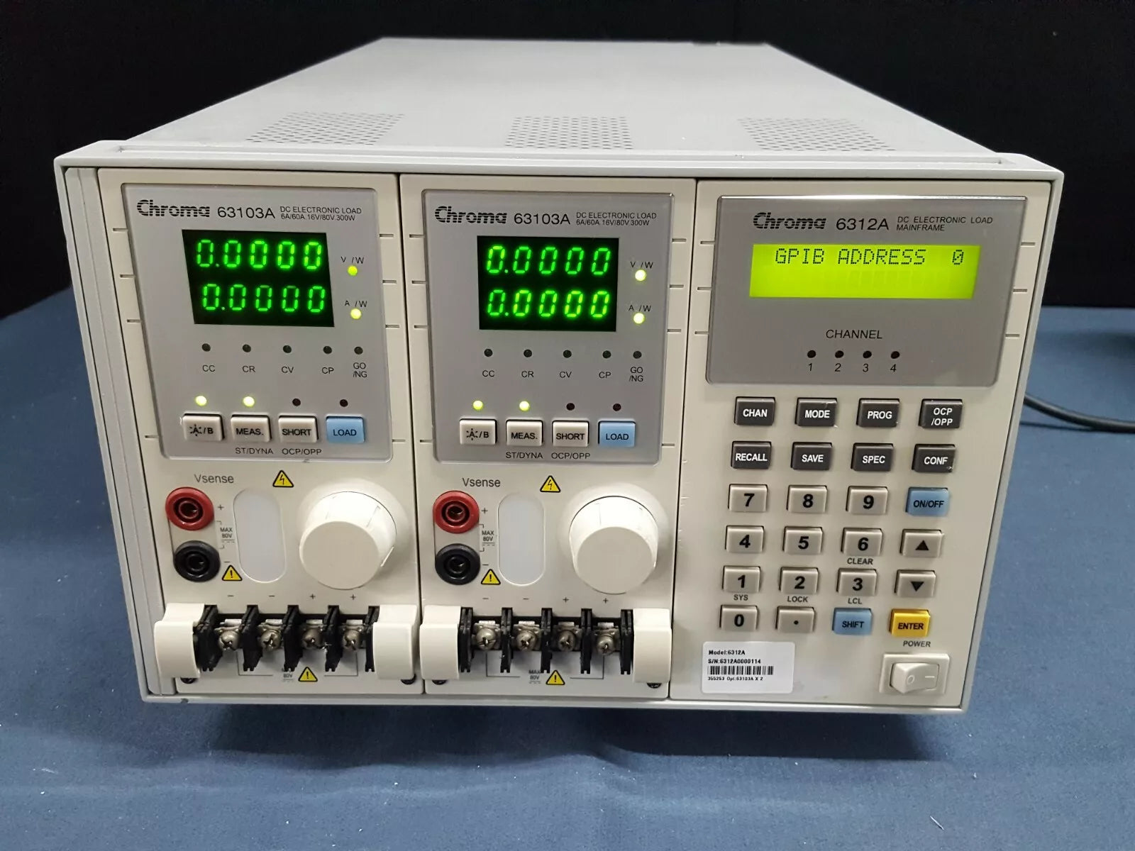 Chroma 6312A DC Electronic Load With 63103A x 2ea (0114)