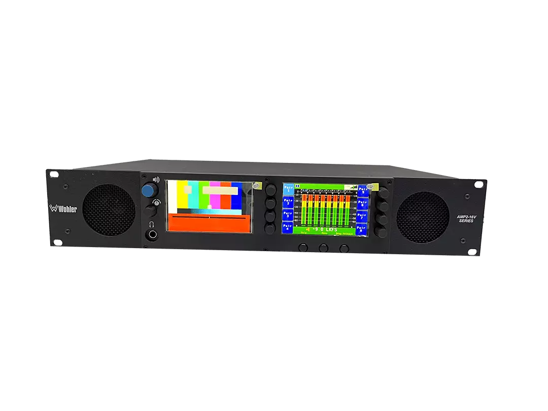 Wohler AMP2-16V-3G Dual 4.3 inch OLED 3G HD/SD-SDI 16-Channel Audio Video Monitor