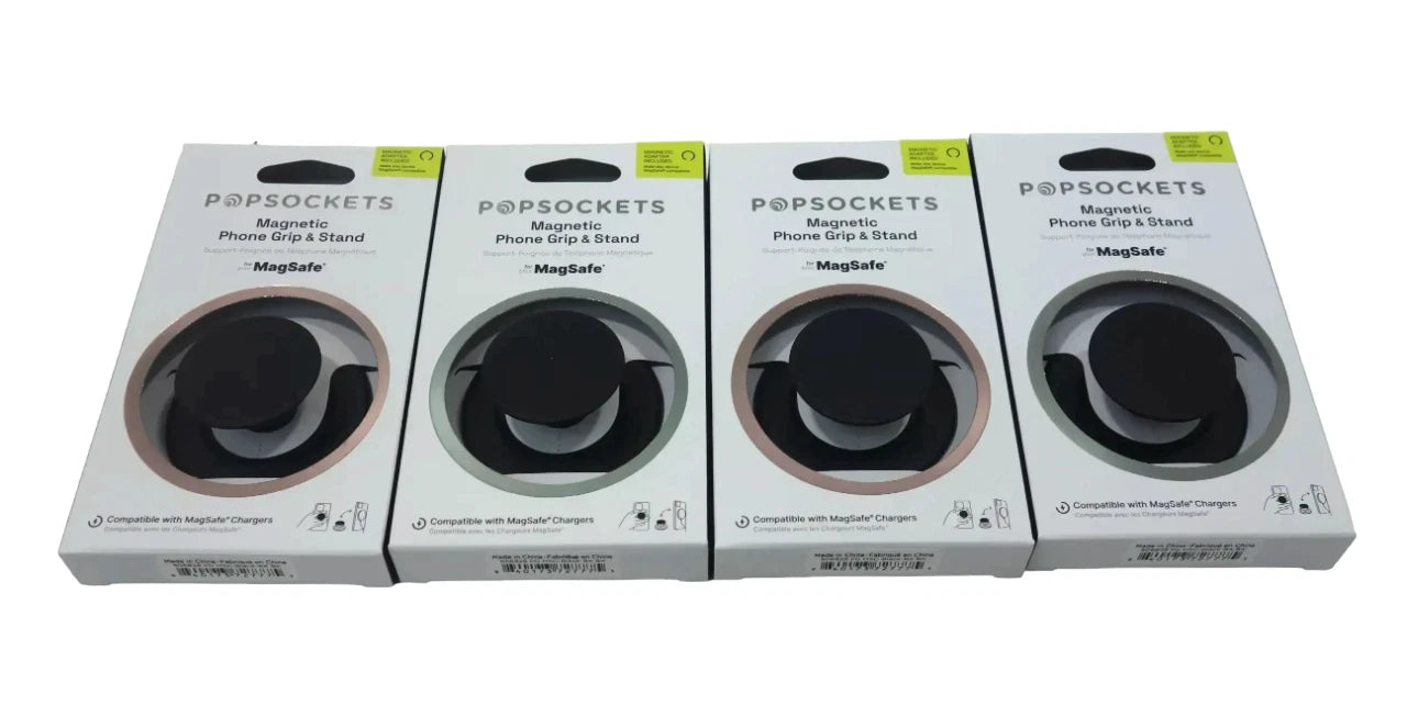 Set of 4 PopSockets Magnetic Phone Grip with MagSafe & Adapter Ring
