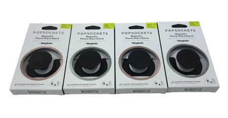 Set of 4 PopSockets Magnetic Phone Grip with MagSafe & Adapter Ring