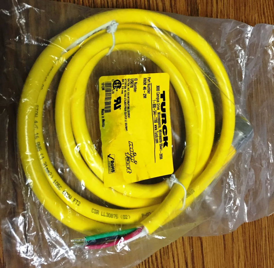 Turck RKM-46-2M, U5078 Minifast Female Single-end Cordset, 2M Cable