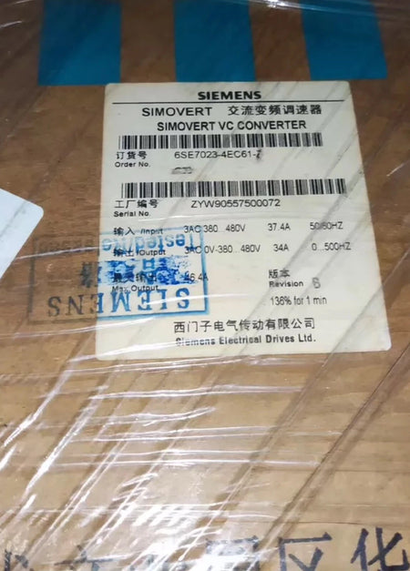 Siemens 6SE7023-4EC61-Z Variable Frequency Drive