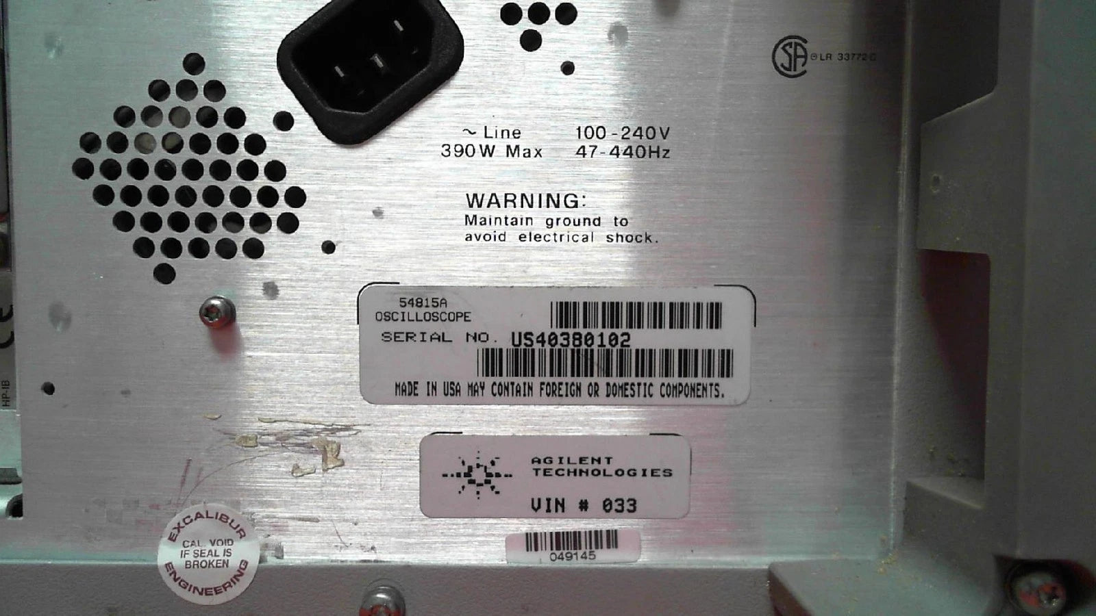 Agilent/Keysight Infiniium 500 MHz Oscilloscope