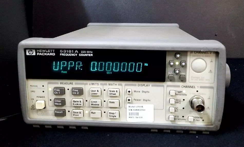HP Keysight Agilent 53181A Universal Frequency Counter 225MHz, 10 Opt 010