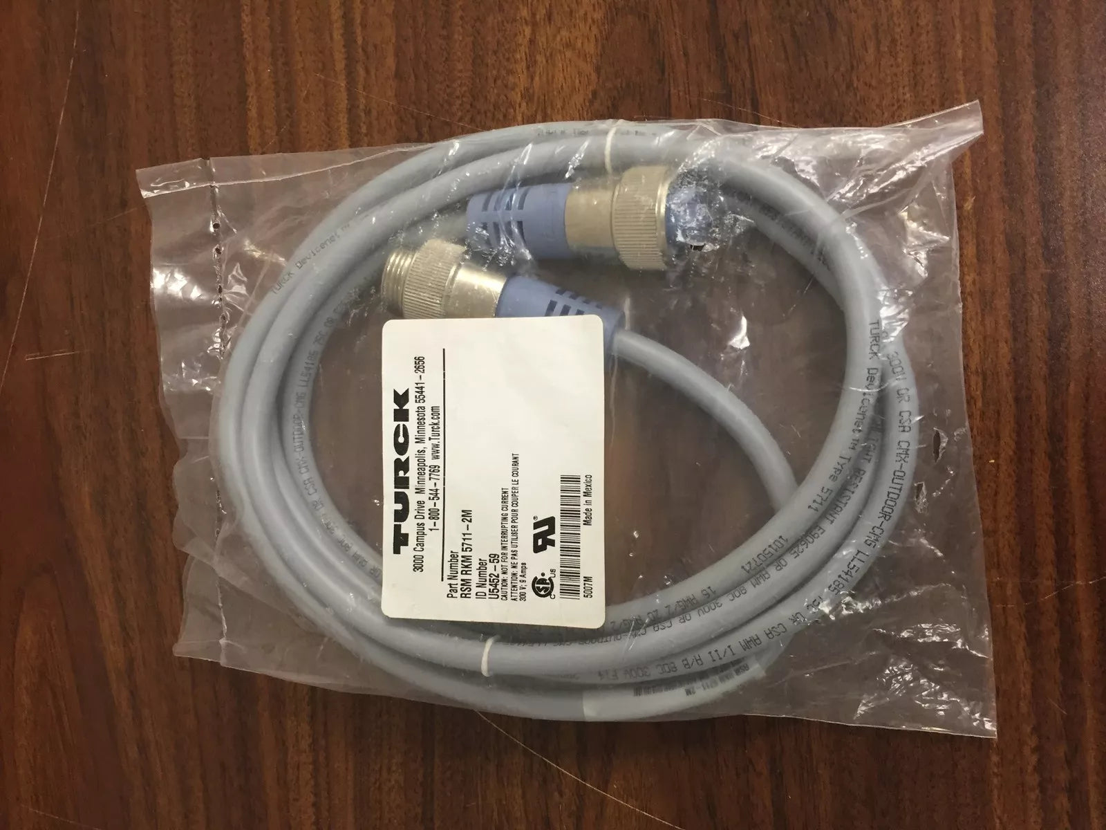Turck RSM RKM 5711-2M Minifast 5 Pin Extension Cable 2 Meters Male to Female
