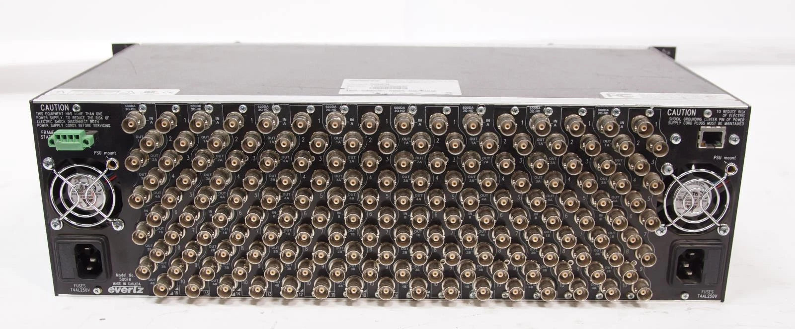 Evertz 500FR Frame with 500FC & 500DA2Q-HD Boards