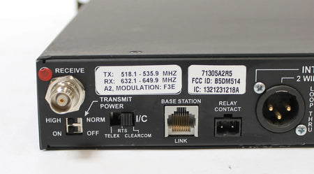 TELEX RadioCom BTR-800 518.1-535.9 / 632.1-649.9 MHz A2 Wireless Intercom Base