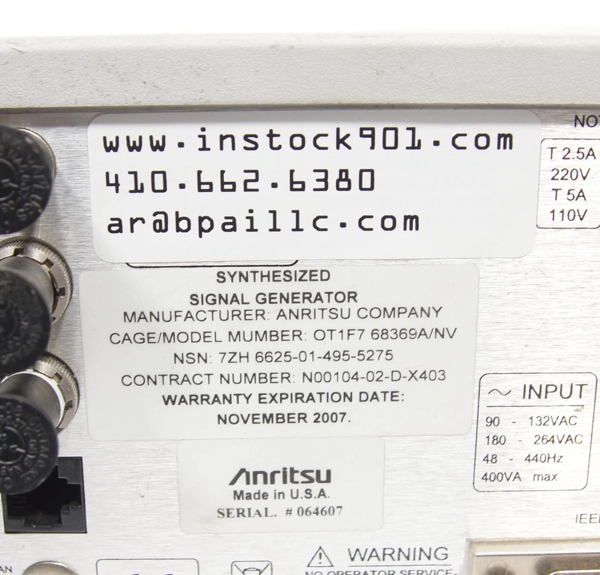 Anritsu 68369 A/NV 10 MHz - 40 GHz Synthesized Signal Generator