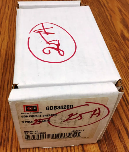 Cutler-Hammer GDB3020D Industrial Circuit Breaker 480VAC 125/250VDC 25A 3-Pol