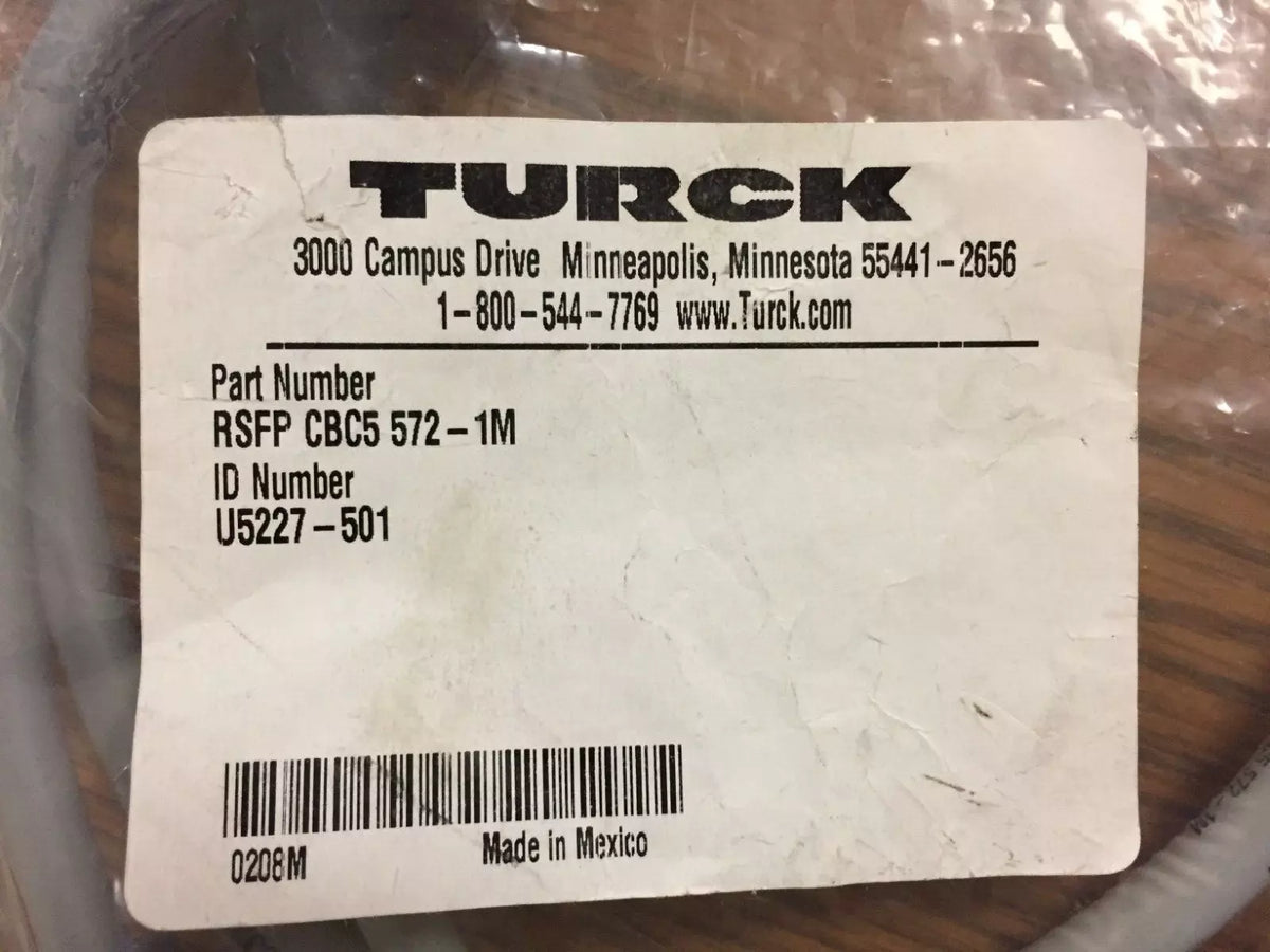 Turck RSFP CBC5 572-1M Cordset Cable 1 Meter U5227-501
