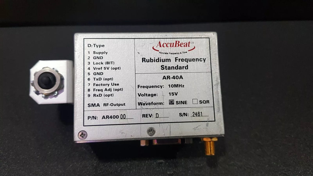 Accubeat AR-40A Rubidium Frequency Standard 10MHz 15V Untested (2461)
