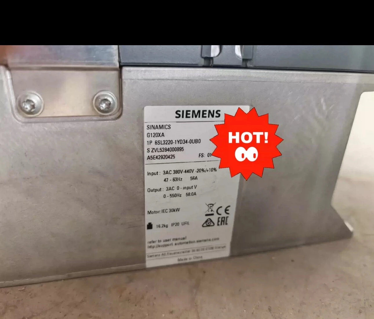 6SL3220-1YD34-0UB0: Siemens Sinamics S120 Single Motor Module