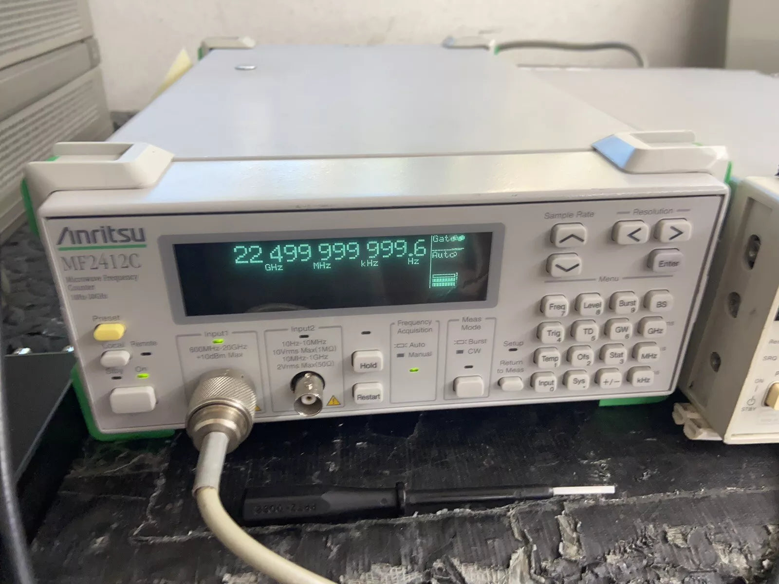 Anritsu MF2412C Microwave Frequency Counter 10Hz - 22.5GHz NIST Cal'd Opt 2