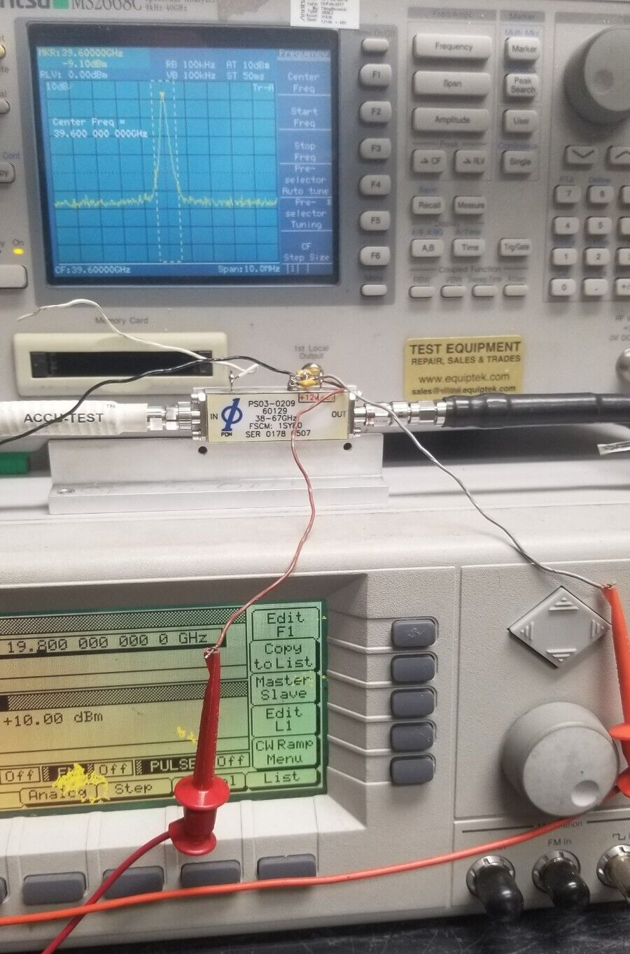 RF Frequency Range Doubler 19 GHz to 38 GHz - 67 GHz Output