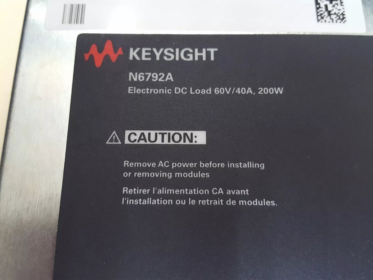 Keysight N6792A: Electronic DC Load 60V/40A, 200W, Untested (0138)