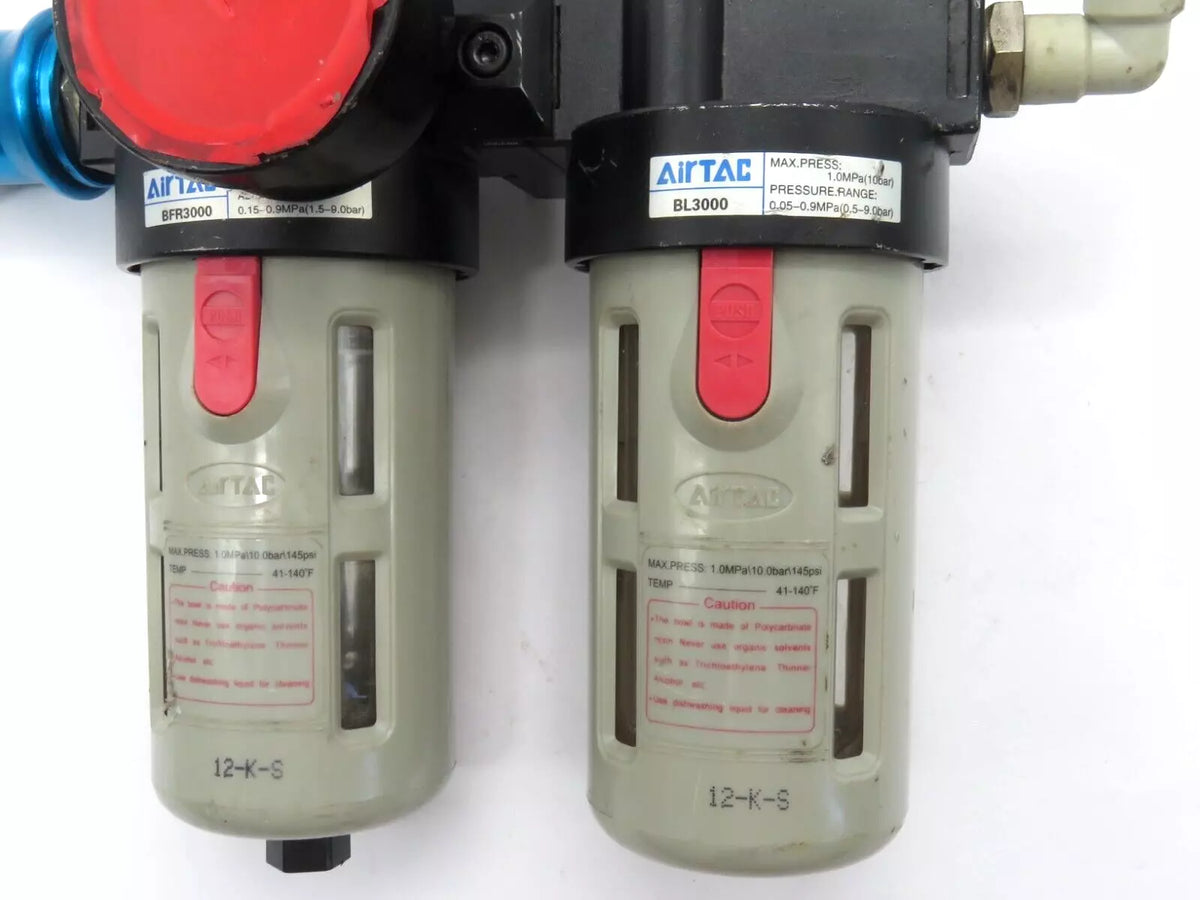 Airtac BFR3000 + BL3000 FRL Unit 3/8 Pneumatic Air Filter Regulator Lubricator