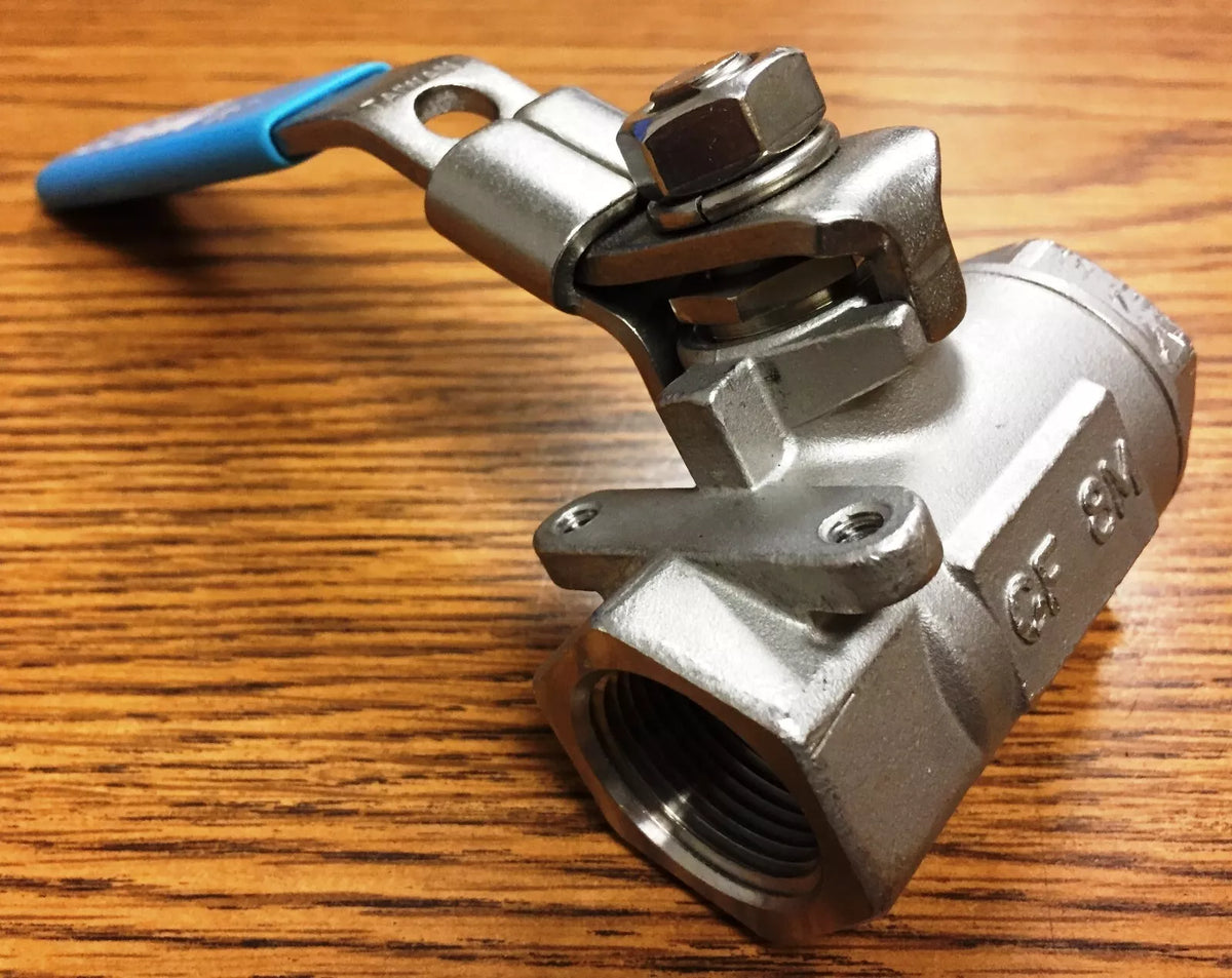 NIBCO NL94Q78, T580S6R66LL ¾” Threaded Ball Locking Lever 2PC Stainless Steel