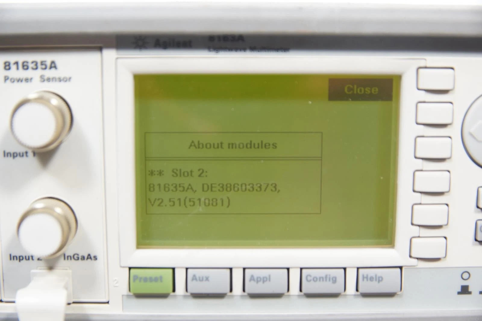 Agilent 8163A Lightwave Multimeter w 81635A Power Sensor & 81654A Laser Source