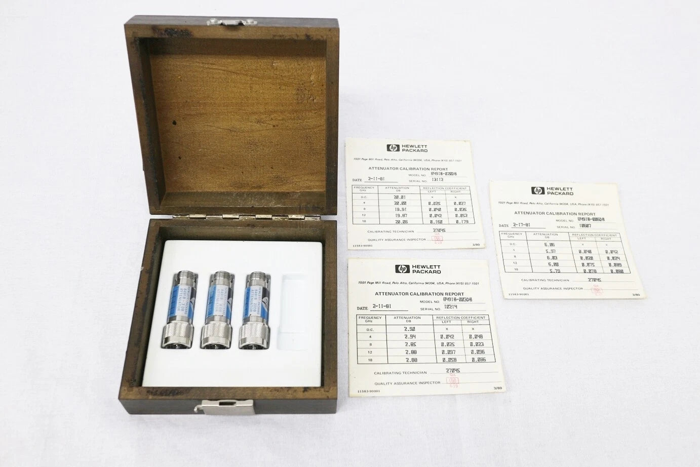 HP 11582A Attenuator Set(20dB/6dB/3dB)