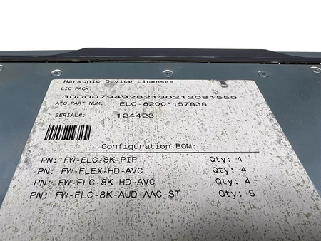 Harmonic Electra 8240 HD AVC 4 Channel SD/HD MPEG-2 and MPEG-4 Encoder 2x IOM-FL