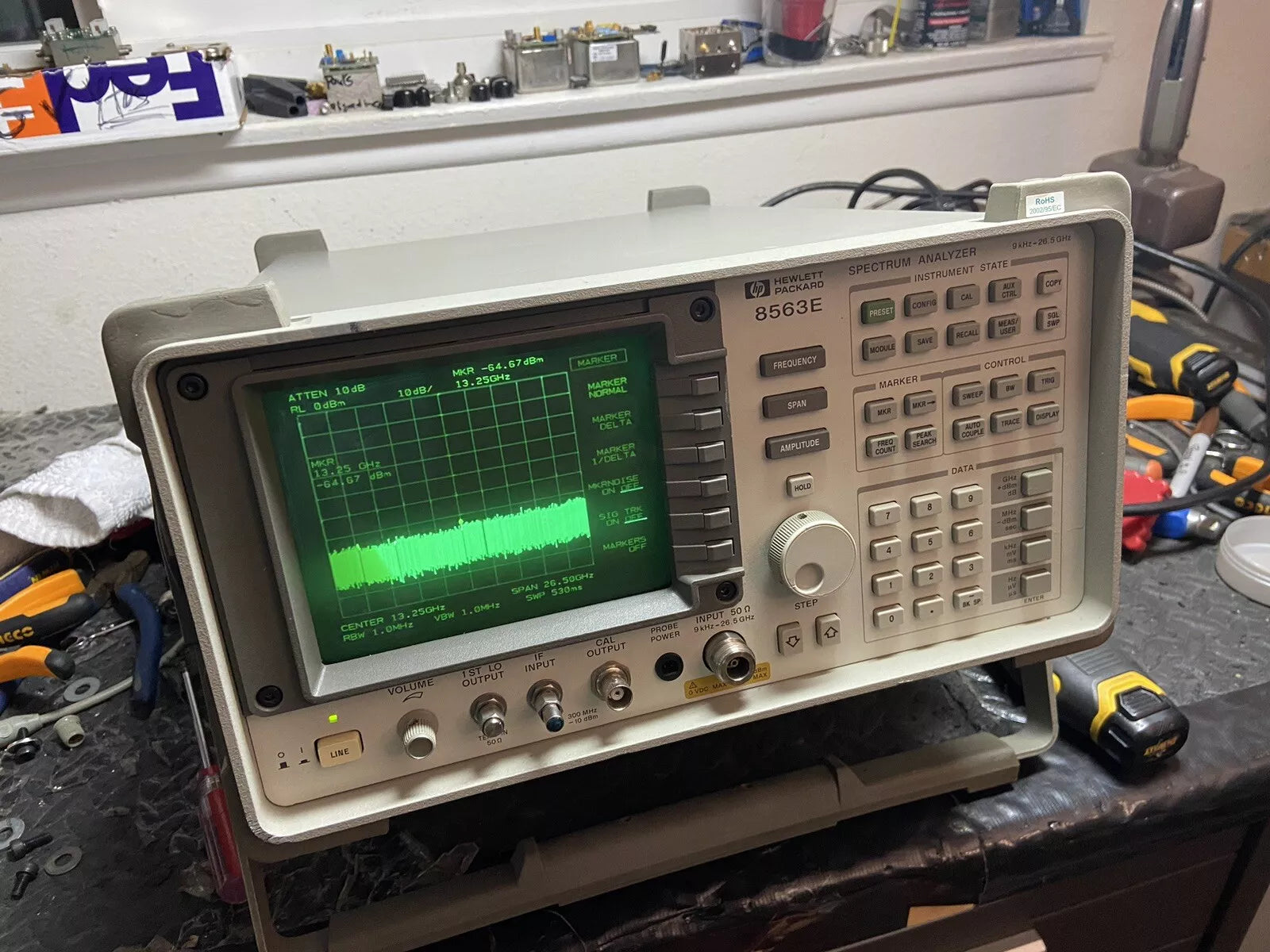 HP Agilent 8563E Spectrum Analyzer 20 Hz-26.9/50 GHz +! Opts 6,7 Mixers Avail.