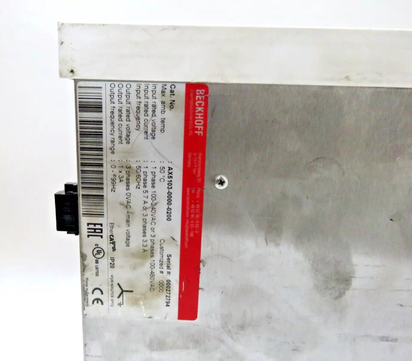 Beckoff AX5103-0000-0200 Digital Compact Servo Drive 1-Axis Module 100480VAC