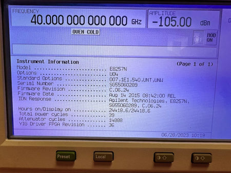 Agilent/Keysight E8257N (E8257D) Opt. U04 PSG Sweep Generator