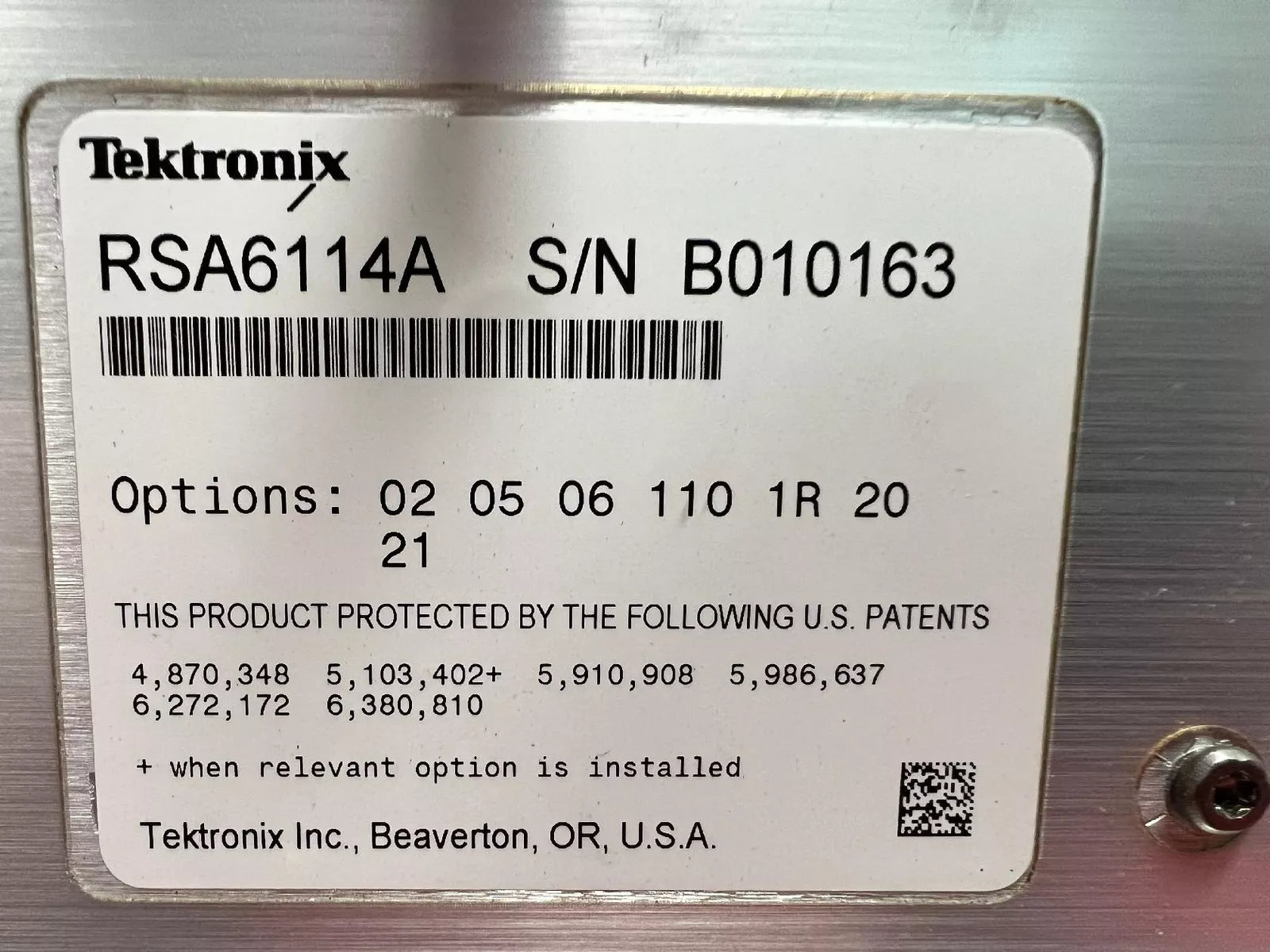 Tektronix RSA6114A Real Time Spectrum Analyzer 9 kHz-14 GHz OPT. 02/05/110/20