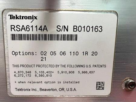 Tektronix RSA6114A Real Time Spectrum Analyzer 9 kHz-14 GHz OPT. 02/05/110/20