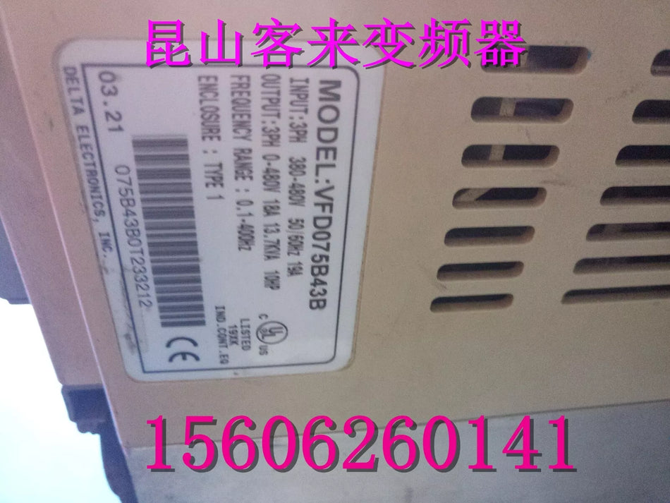 1PC USED VFD075B43B frequency converter