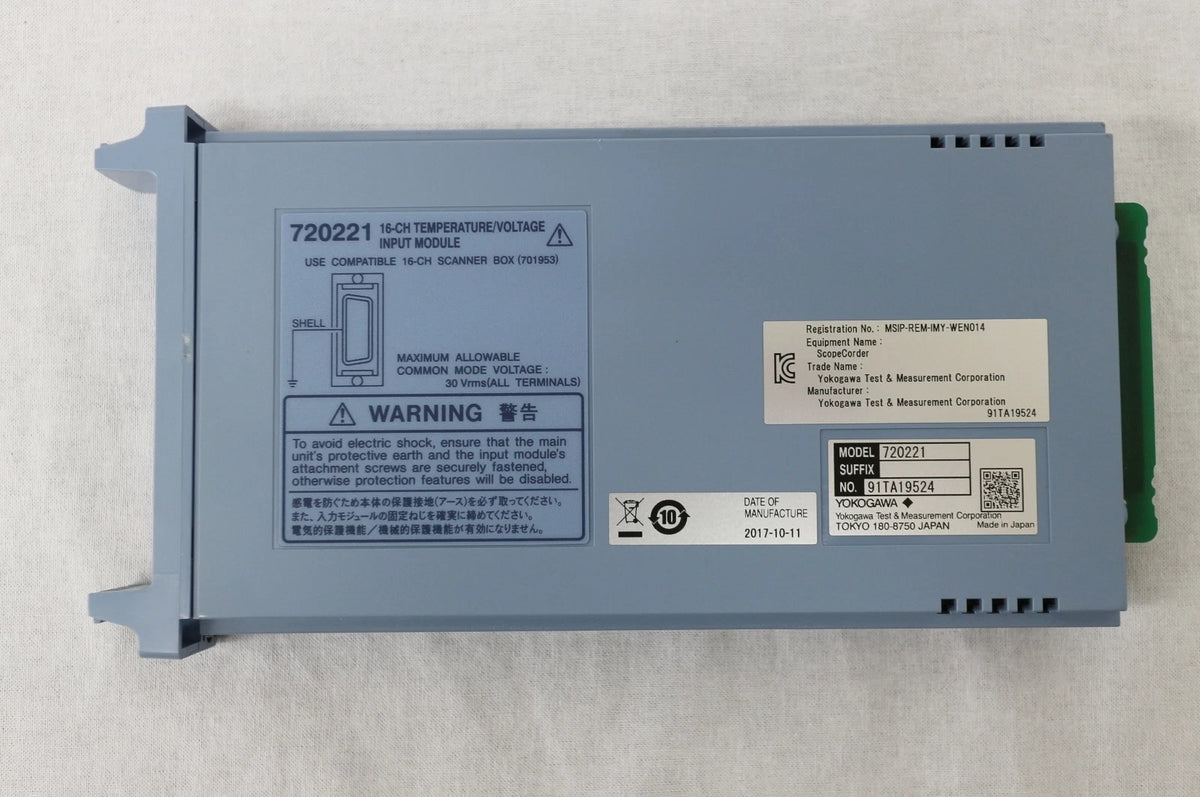 YOKOGAWA 720221/701953-L1 16CH Temperature Voltage Input Module/Scanner Box