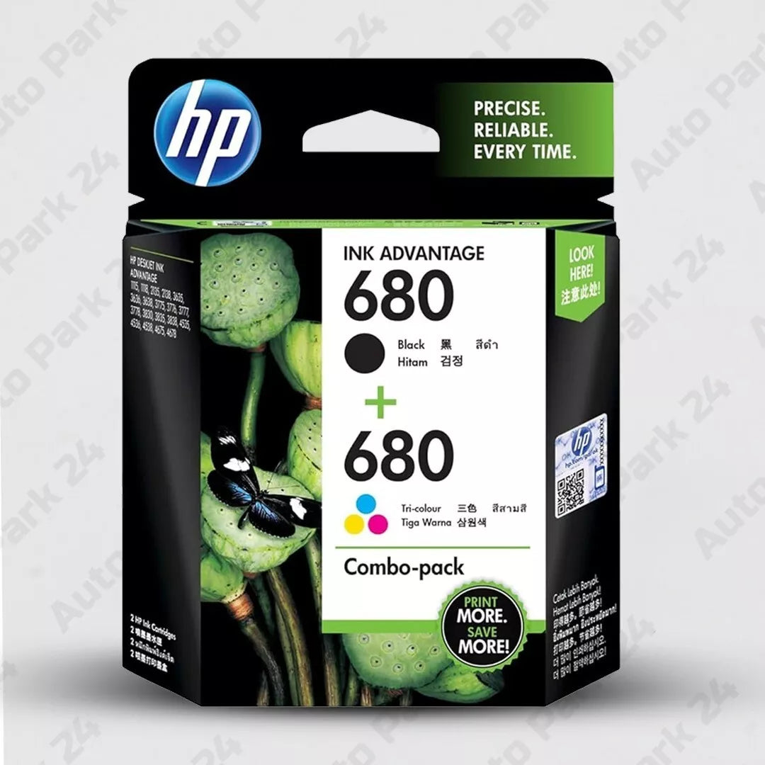 1Pcs HP 680 Ink Cartridges Combo Pack - Black & Tri-Color