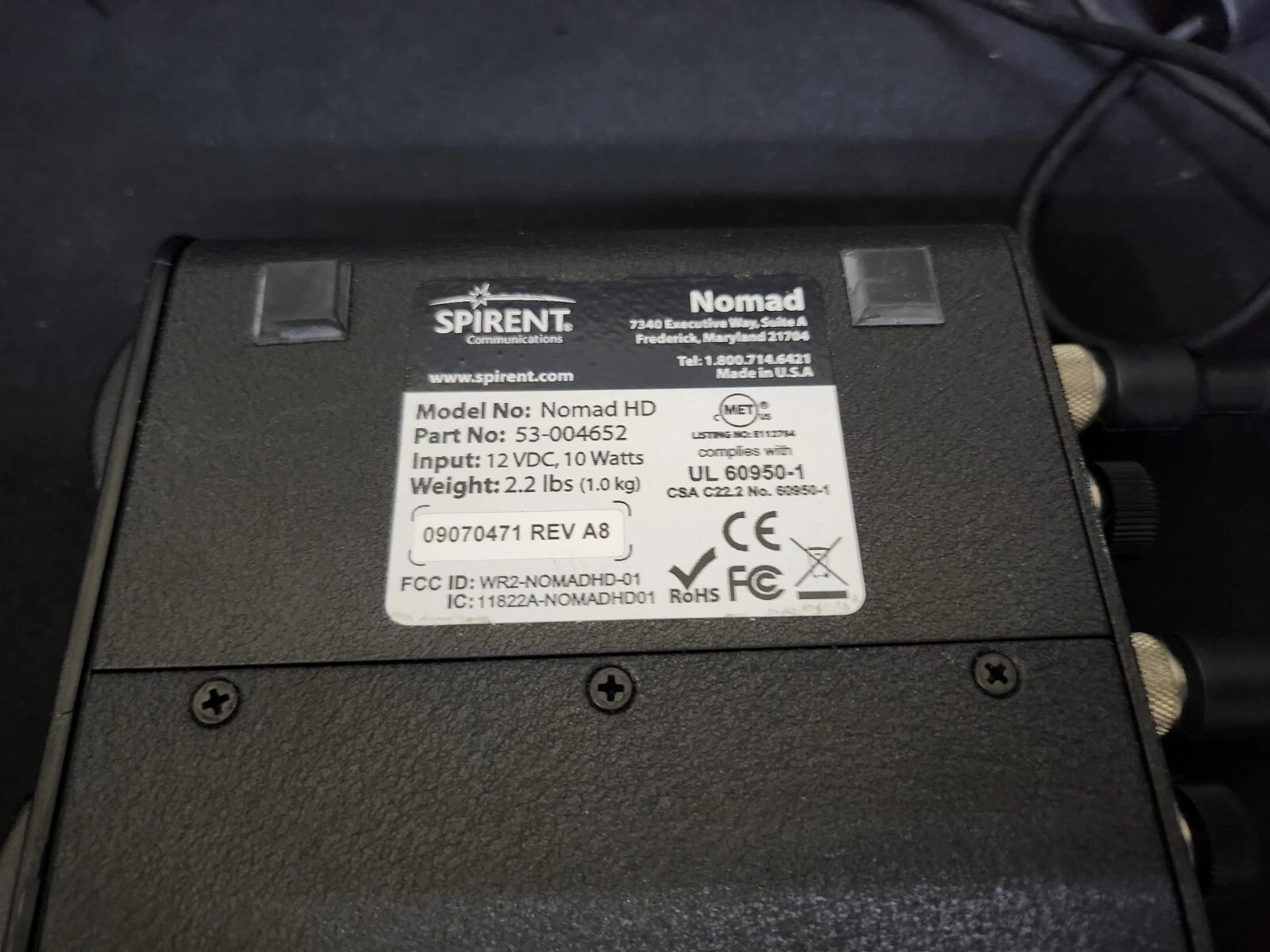 Spirent Nomad HD : PN 53-004652 Test Set with Adapter (0471)