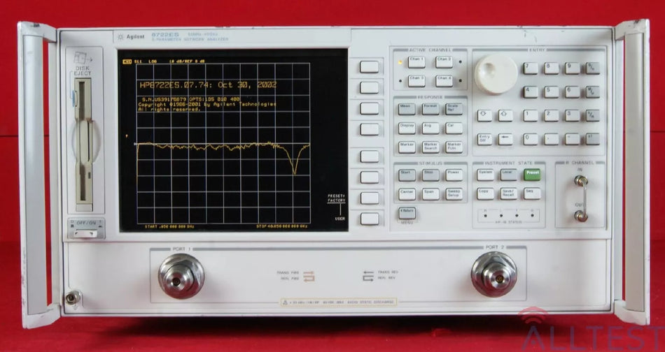 Agilent 8722ES /010-400-1D5 Vector Network Analyzer up to 40GHz