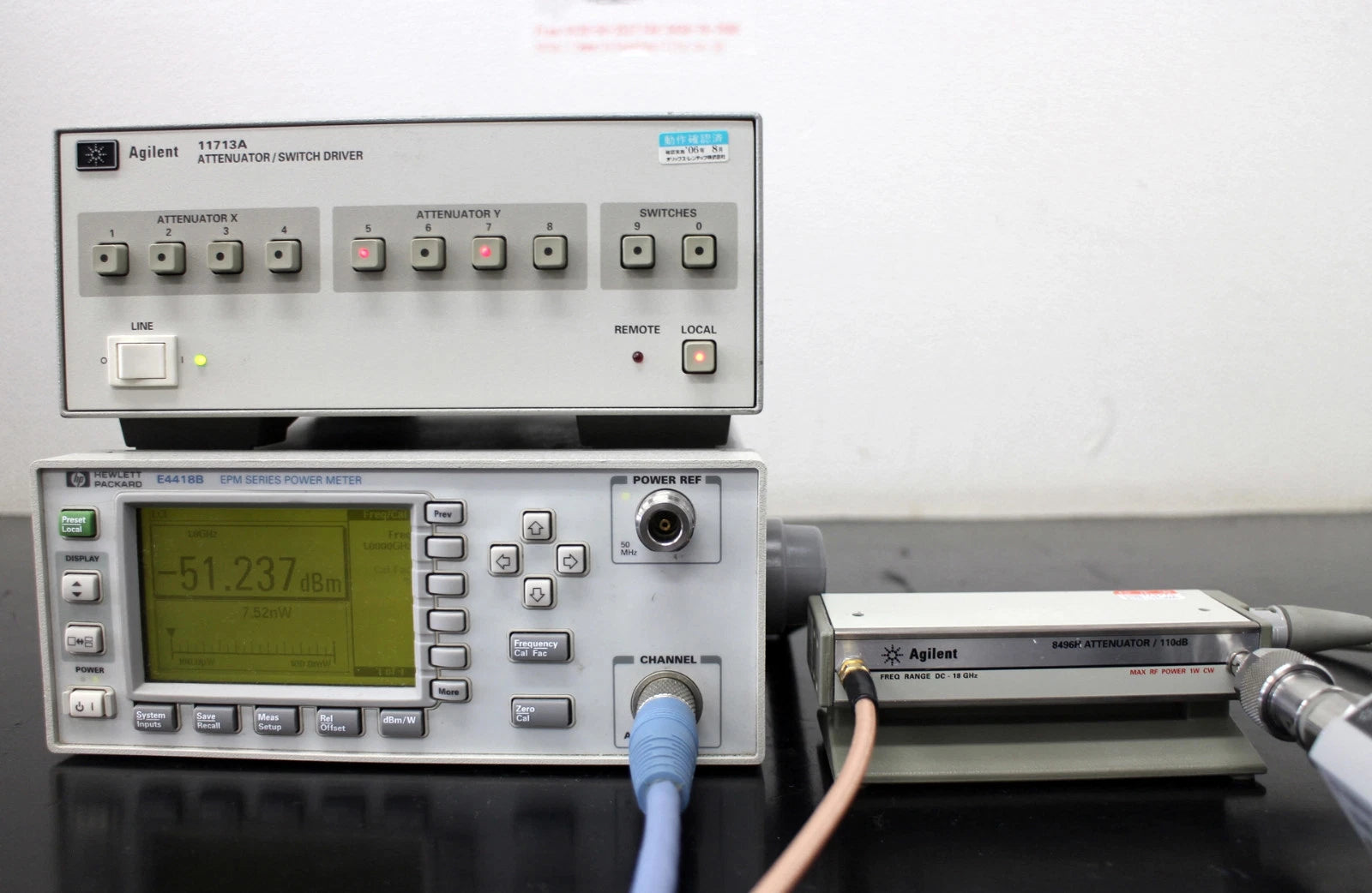 Agilent 8496H DC-18GHz 110dB 10dBstep Programable Attenuator