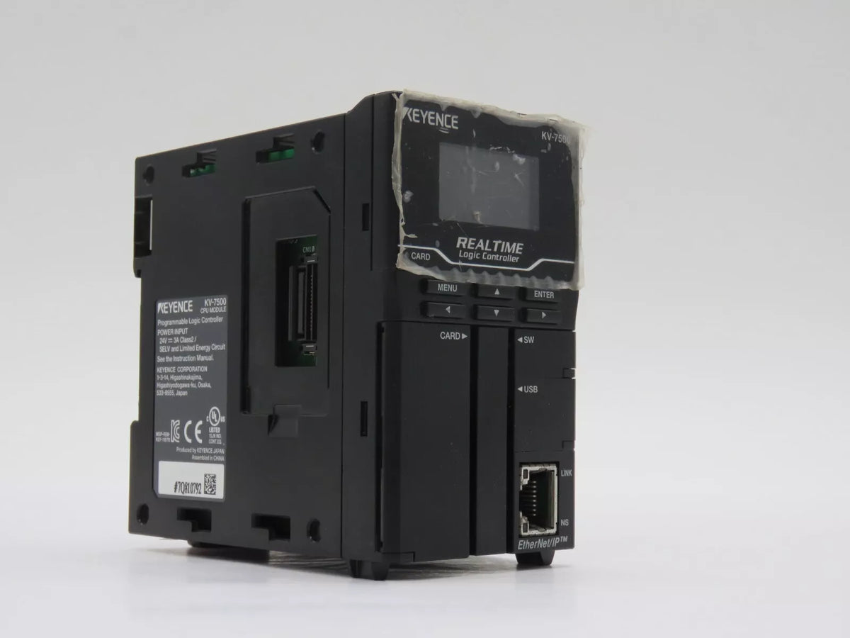 Keyence KV-7500 Programmable Logic Controller CPU Module 24 VDC Power Voltage