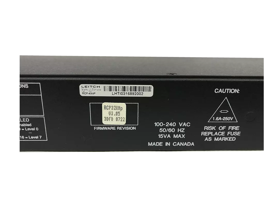 Leitch 1RU Remote 4x4 Programmable Push Button Panel