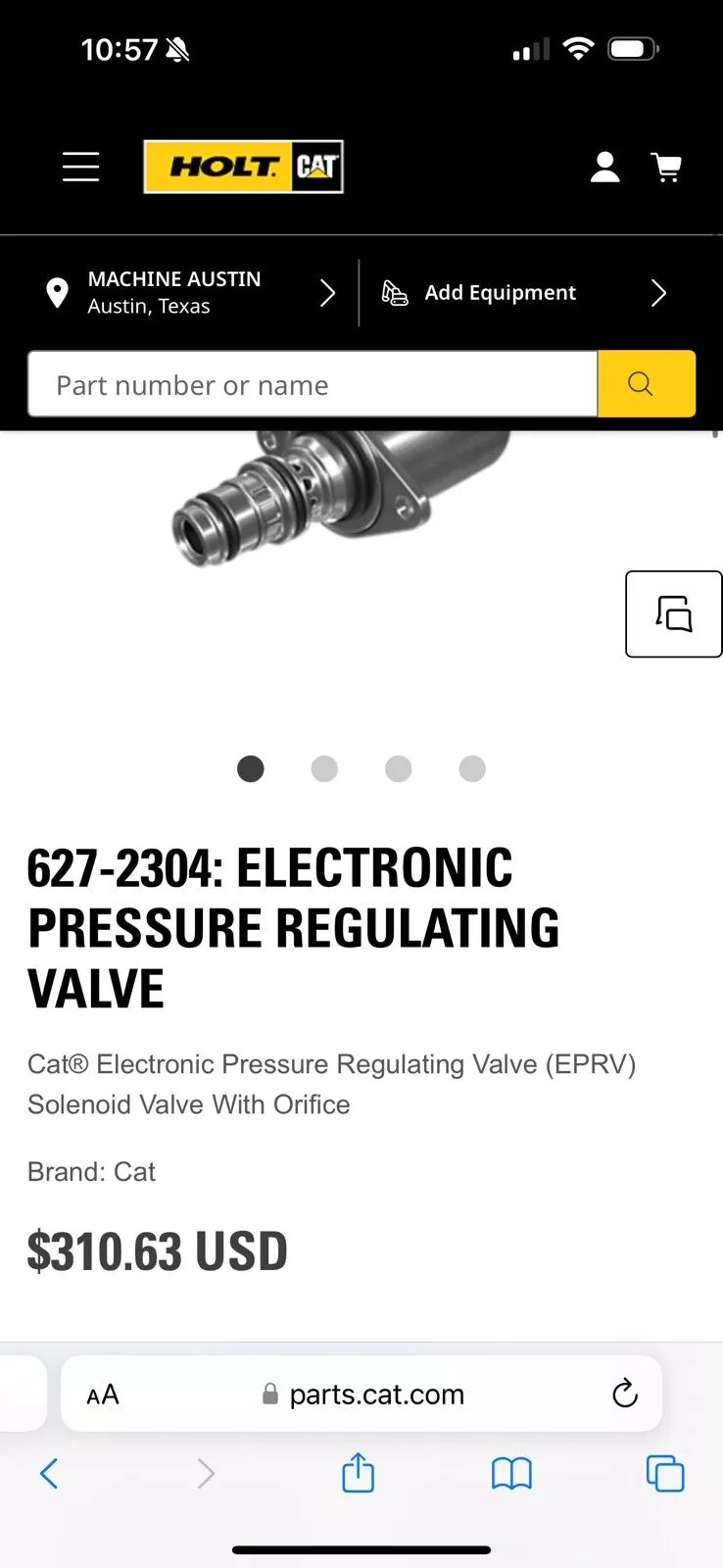 CAT 627-2304 Electronic Pressure Regulating Valve - New Sealed