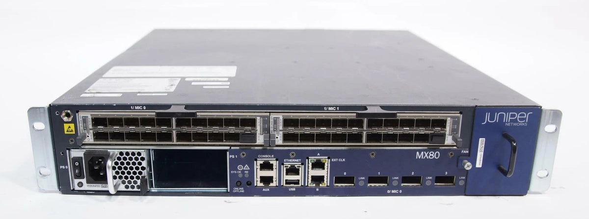 Juniper MX80-AC Router with 2x MIC-3D-20GE-SFP Modules