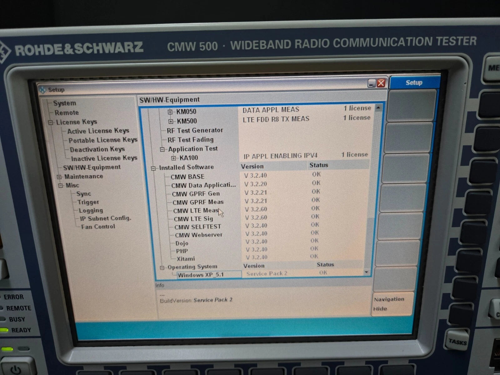 R&S CMW500 Wideband Radio Communication Tester with Options (101400)
