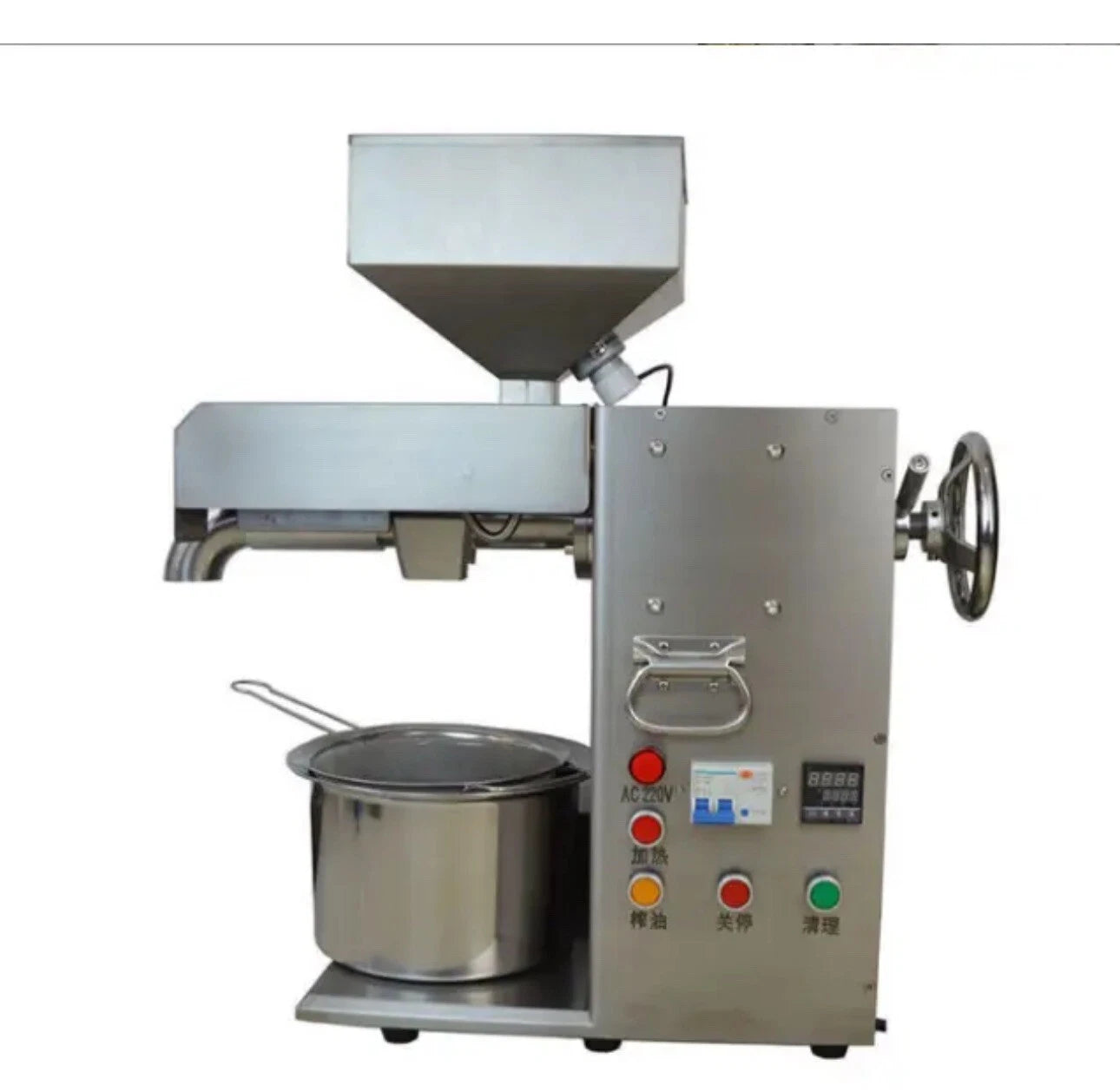 3000W Commercial Oil Press Machine Electric Hot and Cold Stainless Steel 220V