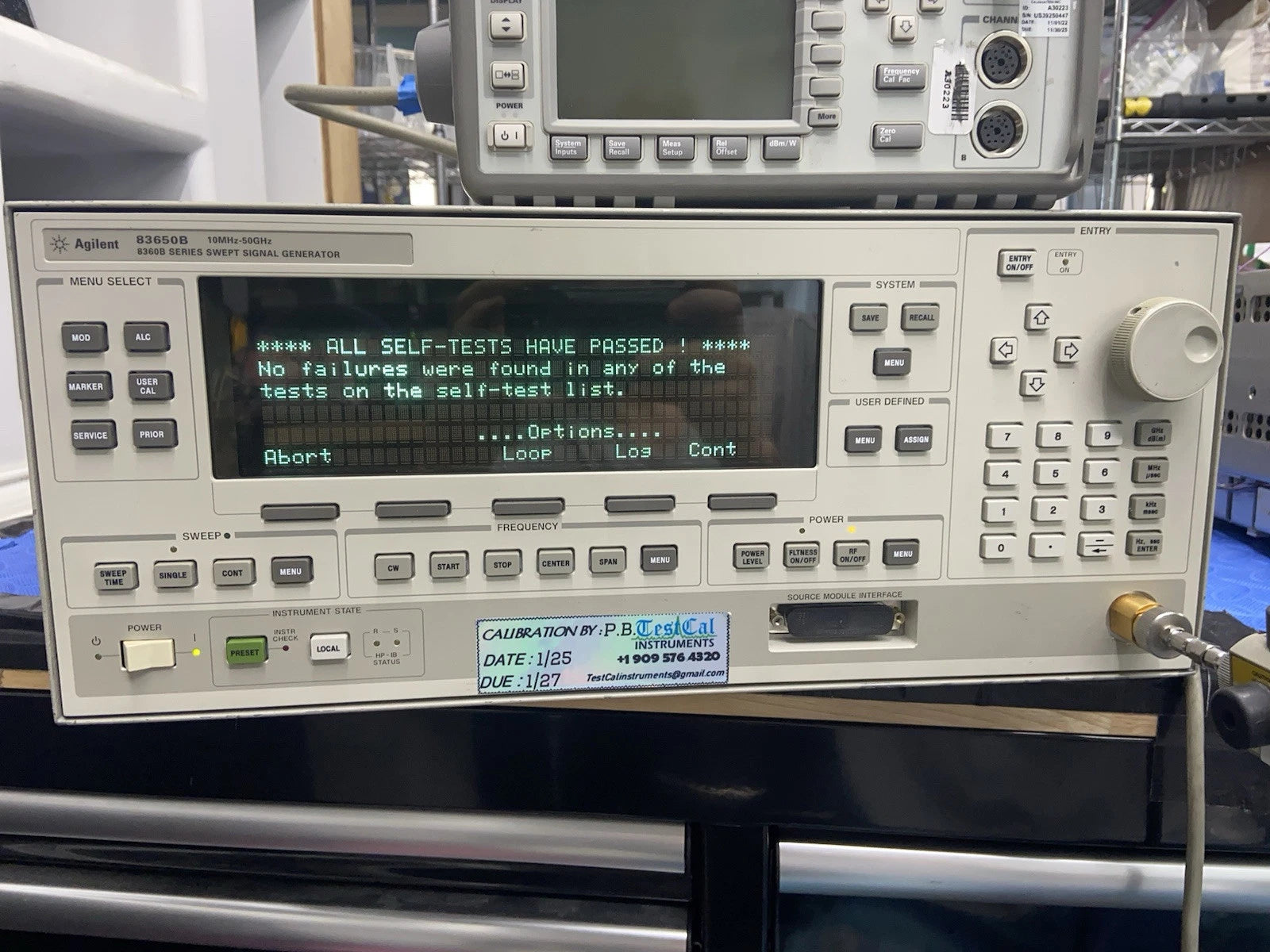 HP Agilent 83650B 10MHz-50GHz Sweep Swept Signal Generator 1, 2, 8! Cal’d!