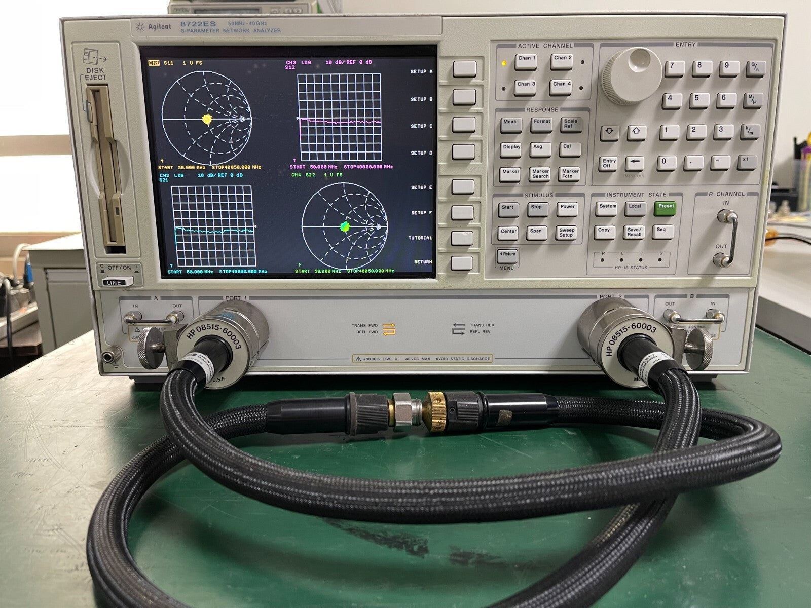 Agilent Keysight 8722ES 50MHz-40GHz Network Analyzer w/Opt.1D5/010/012/089_06114 - XG eqpt
