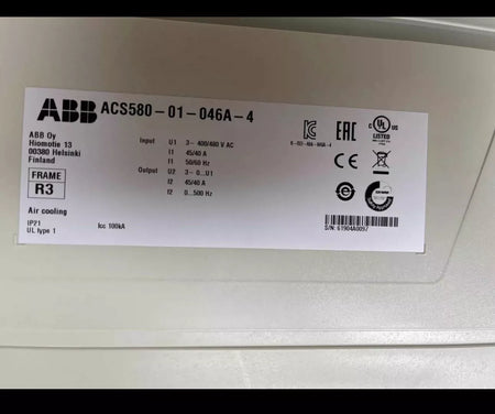 ABB ACS580-01-046A-4 Ultraviolet Sterilizer Controller