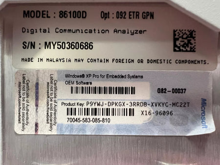 Agilent/Keysight 86100D ETR, Infiniium DCA-X Oscilloscope Mainframe