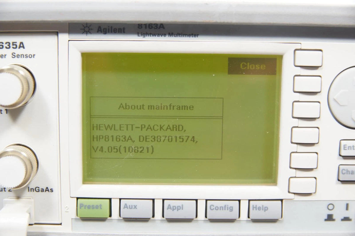 Agilent 8163A Lightwave Multimeter w 81635A Power Sensor & 81654A Laser Source