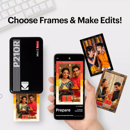 KODAK Mini 2 Retro 4PASS Portable Photo Printer 68 Sheets Bundle P210R
